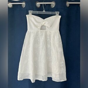 White strapless mini dress